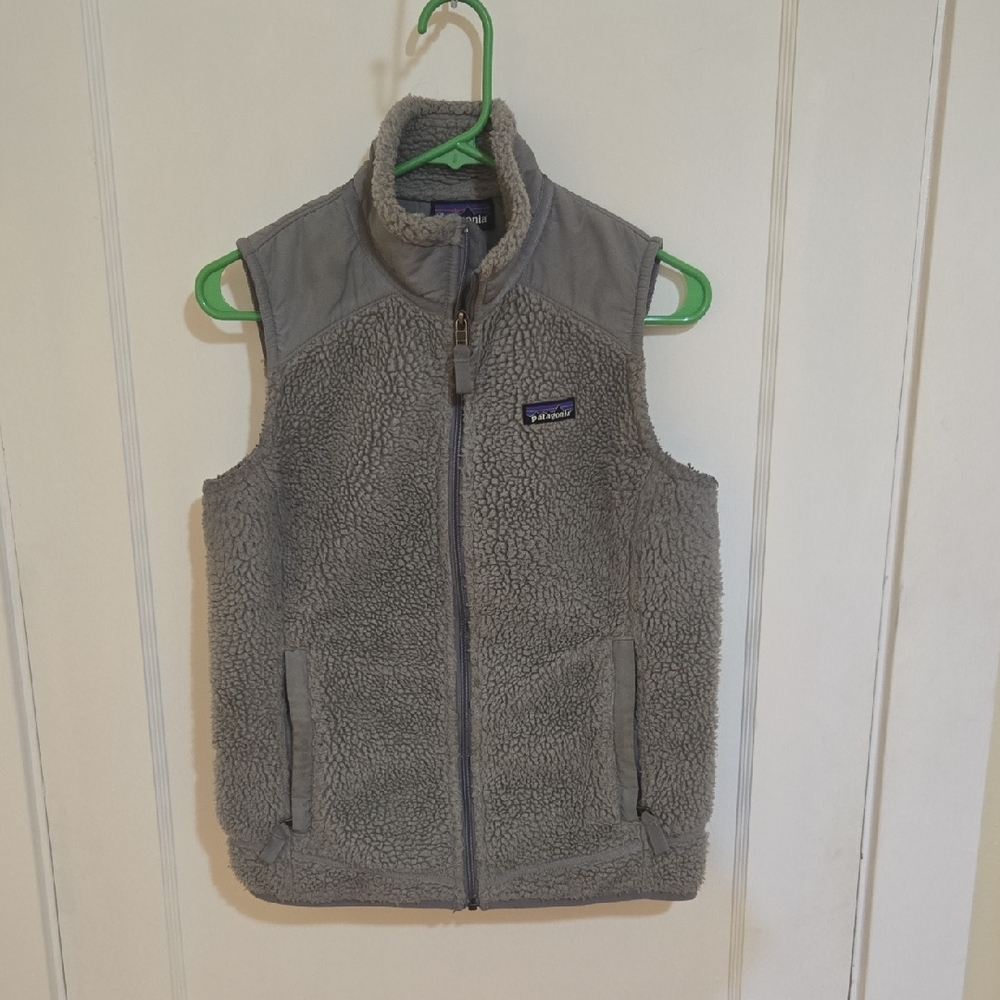 Patagonia Grey Sherpa Vest - W's M